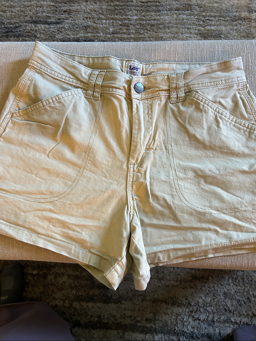 Lee Women's High-Waist Cream Utility Shorts